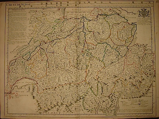 De l'Isle Guillaume (1675-1726) Carte de Suisse... 1720 ca. Parigi 